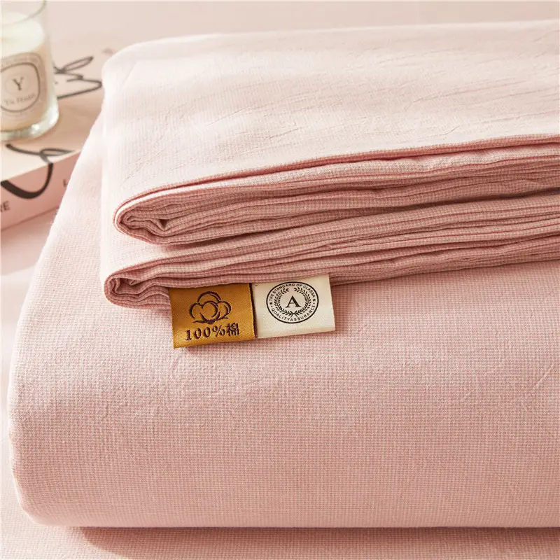 Maternal and infant class a cotton yarn-dyed washed cotton bed hat single double student dormitory cotton bed sheet bedspread universal for all seasons
