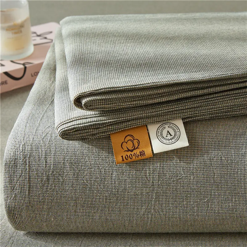 Maternal and infant class a cotton yarn-dyed washed cotton bed hat single double student dormitory cotton bed sheet bedspread universal for all seasons