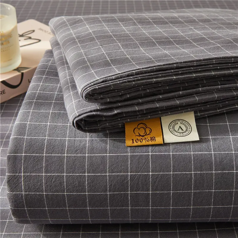 Maternal and infant class a cotton yarn-dyed washed cotton bed hat single double student dormitory cotton bed sheet bedspread universal for all seasons