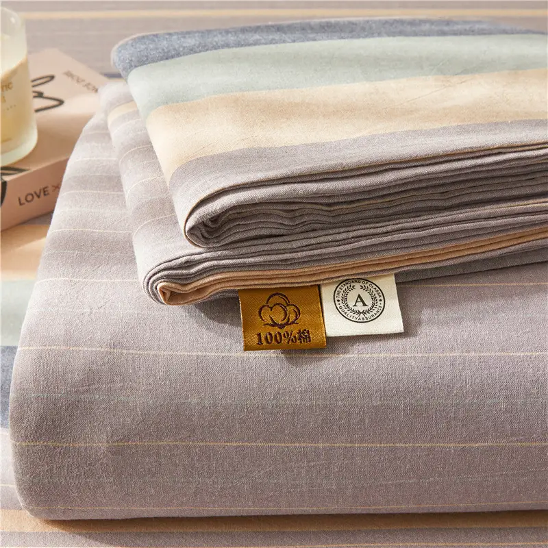 Maternal and infant class a cotton yarn-dyed washed cotton bed hat single double student dormitory cotton bed sheet bedspread universal for all seasons