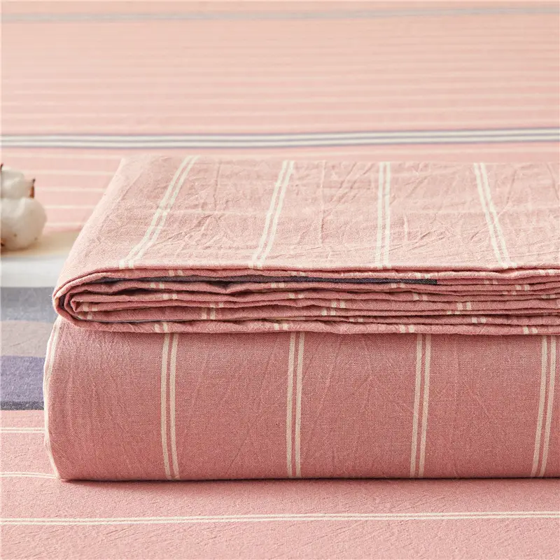 Maternal and infant class a cotton yarn-dyed washed cotton bed hat single double student dormitory cotton bed sheet bedspread universal for all seasons