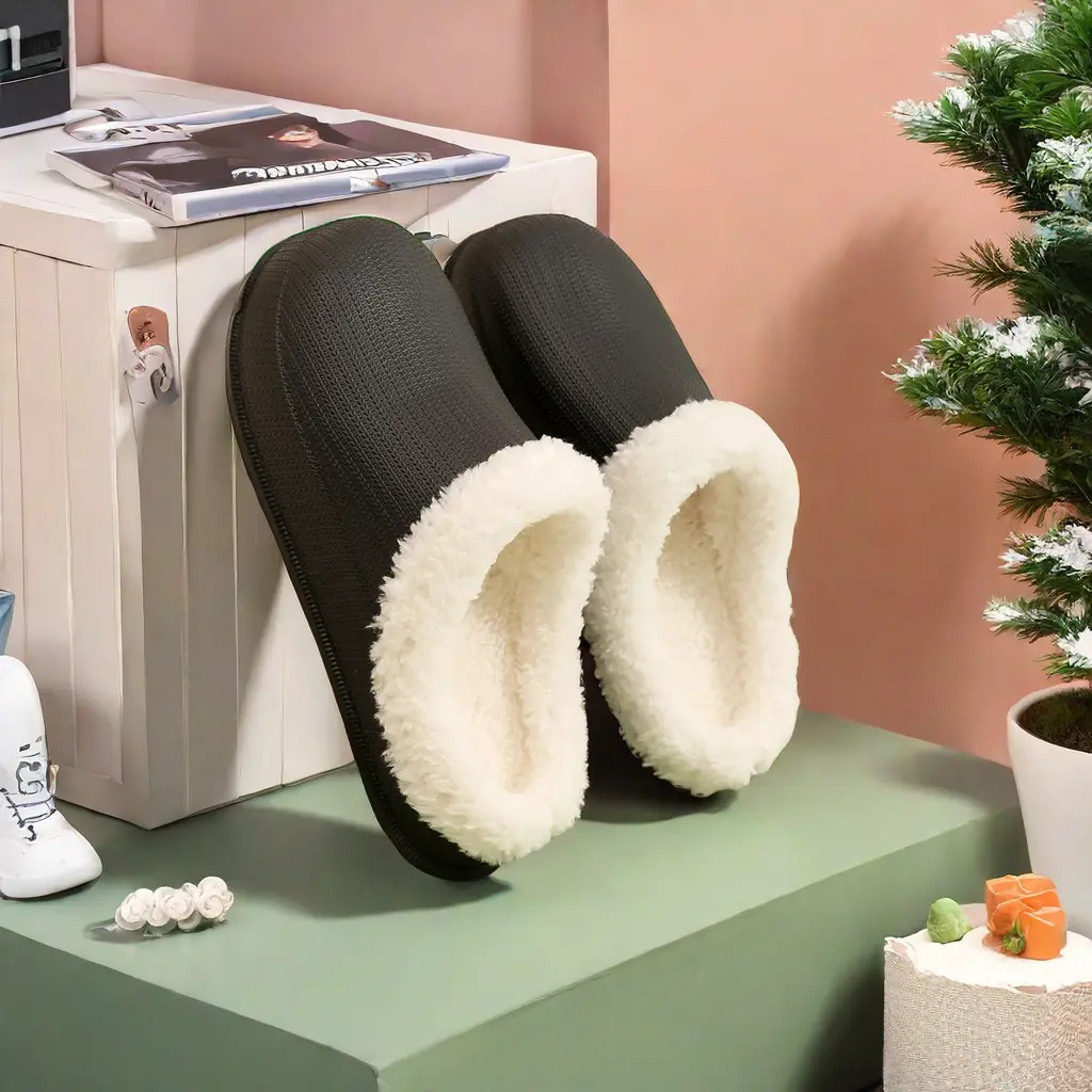 Cross-border factory wholesale winter men's and women's thickened warm couples cotton drag trend thick bottom indoor and outdoor step excrement feeling home - Image 7