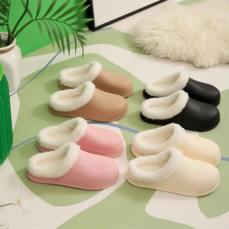 Cross-border factory wholesale winter men's and women's thickened warm couples cotton drag trend thick bottom indoor and outdoor step excrement feeling home — feature 2
