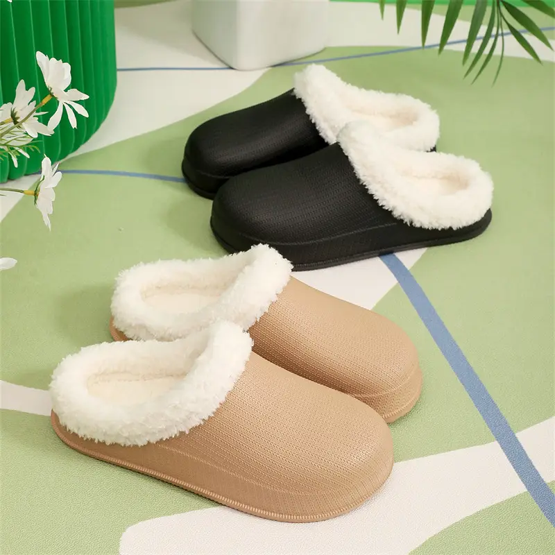 Cross-border factory wholesale winter men's and women's thickened warm couples cotton drag trend thick bottom indoor and outdoor step excrement feeling home — feature 5