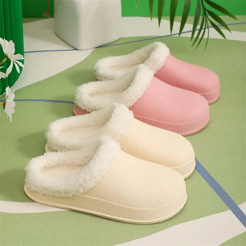 Cross-border factory wholesale winter men's and women's thickened warm couples cotton drag trend thick bottom indoor and outdoor step excrement feeling home — feature 6