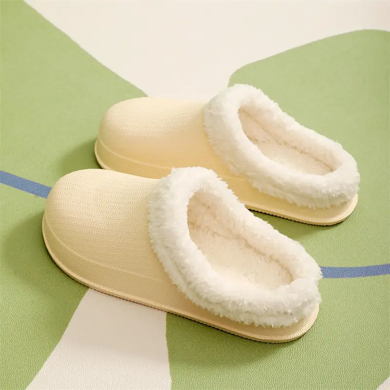 Cross-border factory wholesale winter men's and women's thickened warm couples cotton drag trend thick bottom indoor and outdoor step excrement feeling home - Image 3