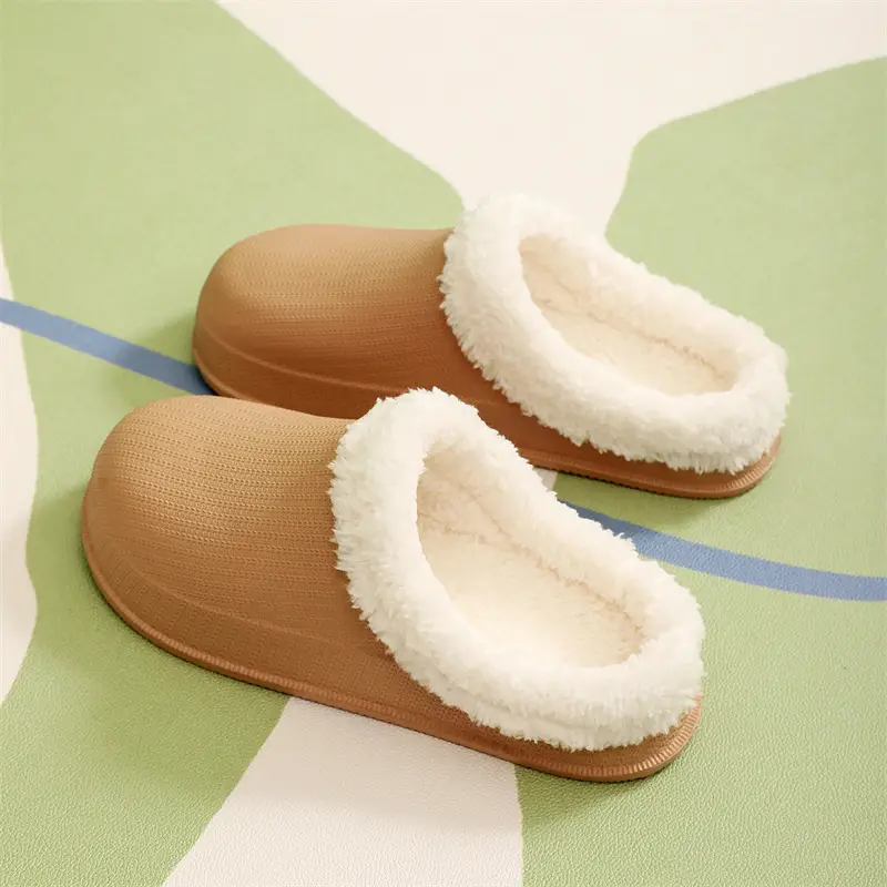 Cross-border factory wholesale winter men's and women's thickened warm couples cotton drag trend thick bottom indoor and outdoor step excrement feeling home - Image 4