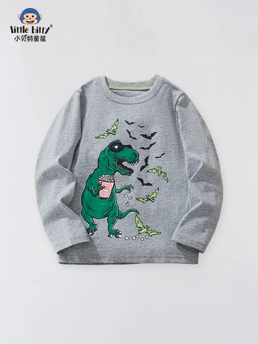 Littlebitty Boys T-Shirt Cartoon Print Grey - Image 2