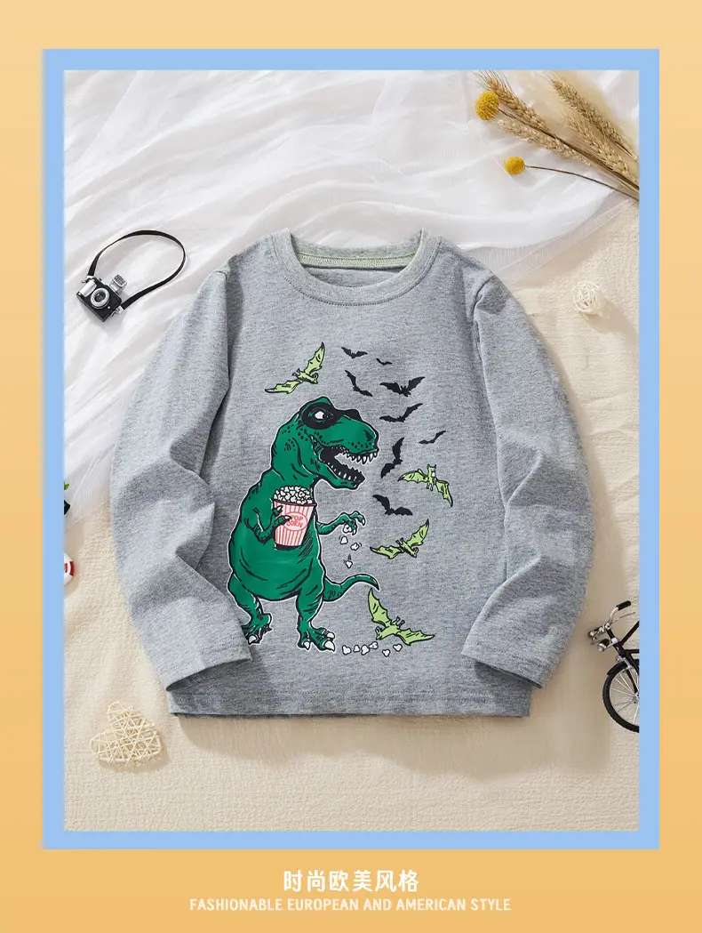 Littlebitty Boys T-Shirt Cartoon Print Grey — feature 3