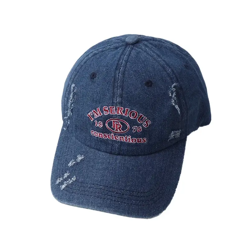 American-style Retro Baseball Cap Women Soft Top Shade Shown Face Small Wide Brim Big Head Casual All-match Denim Cap - Image 9