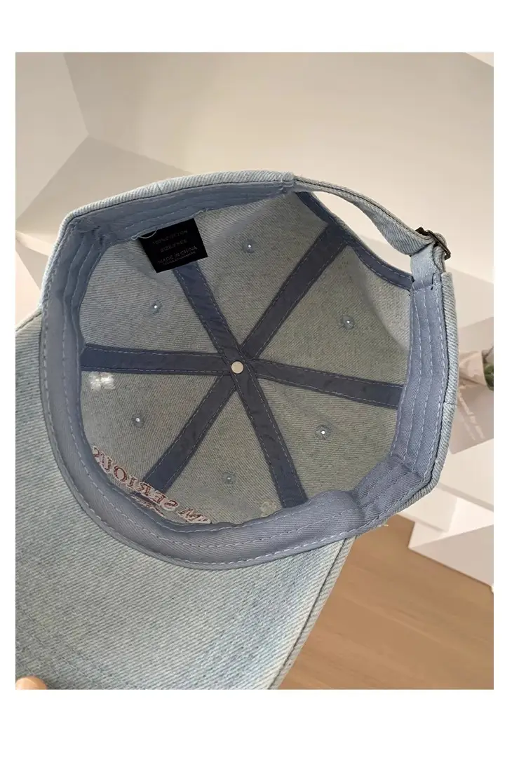 American-style Retro Baseball Cap Women Soft Top Shade Shown Face Small Wide Brim Big Head Casual All-match Denim Cap — feature 13