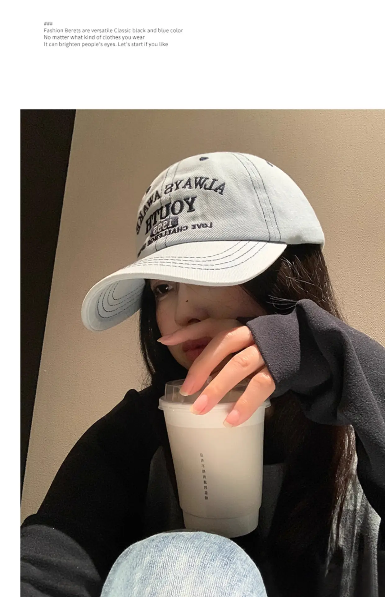Women Blue Duck Tongue Baseball Cap Summer — feature 10