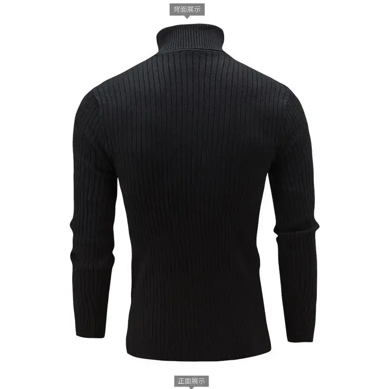 Men's White Knit Turtleneck Sweater Autumn Base Layer — feature 20