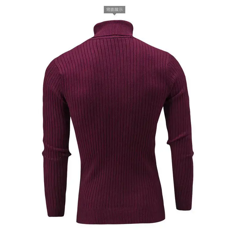Men's White Knit Turtleneck Sweater Autumn Base Layer — feature 24