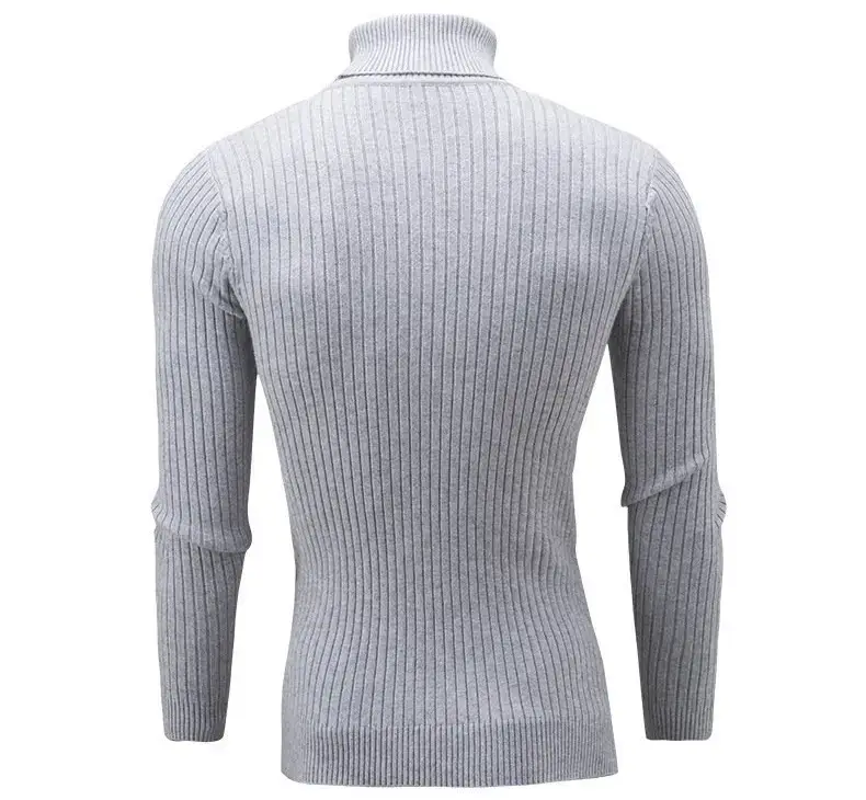 Men's White Knit Turtleneck Sweater Autumn Base Layer — feature 26