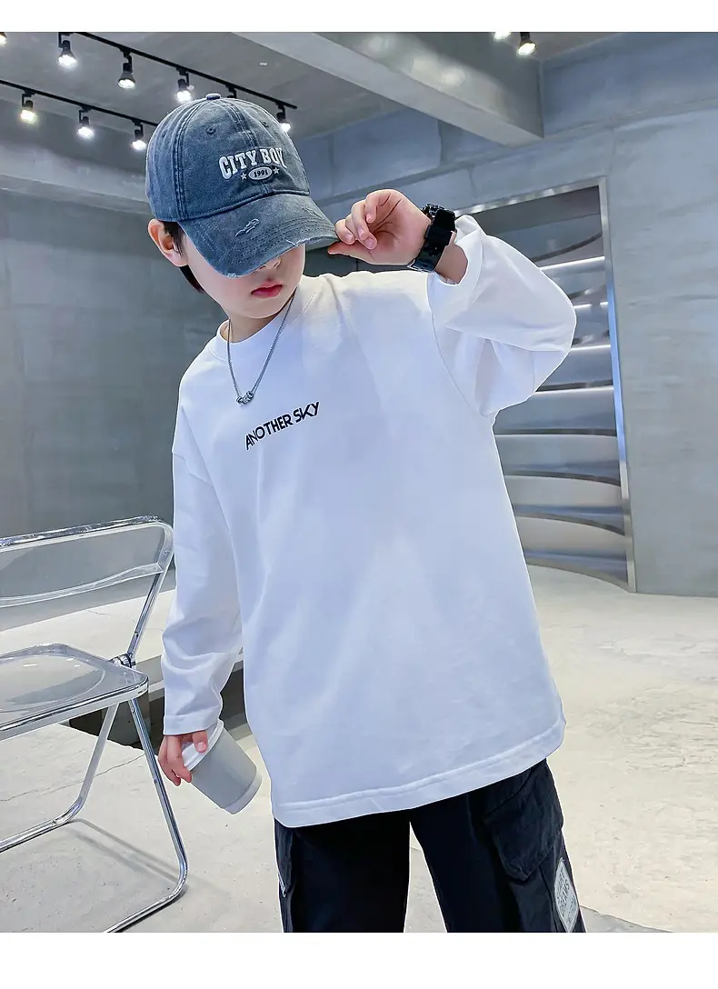 Boys Black Cotton Long Sleeve T-Shirt 2025 — feature 14