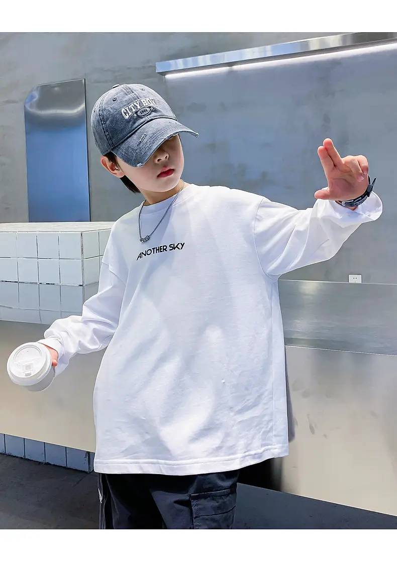 Boys Black Cotton Long Sleeve T-Shirt 2025 — feature 16