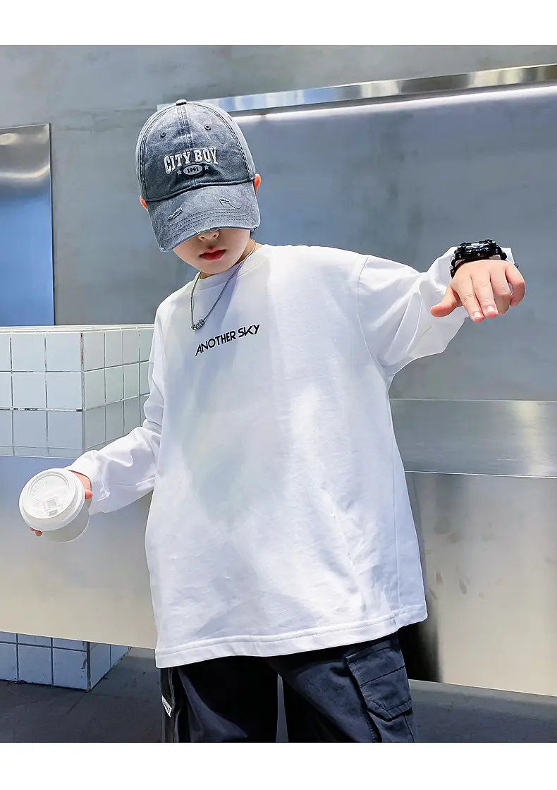 Boys Black Cotton Long Sleeve T-Shirt 2025 — feature 18
