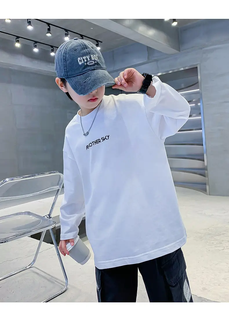 Boys Black Cotton Long Sleeve T-Shirt 2025 — feature 19