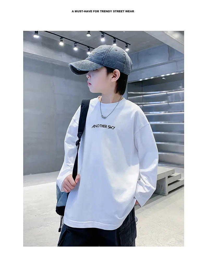 Boys Black Cotton Long Sleeve T-Shirt 2025 — feature 2