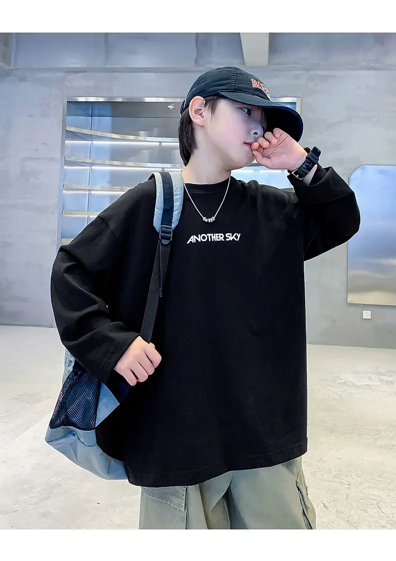 Boys Black Cotton Long Sleeve T-Shirt 2025 — feature 20