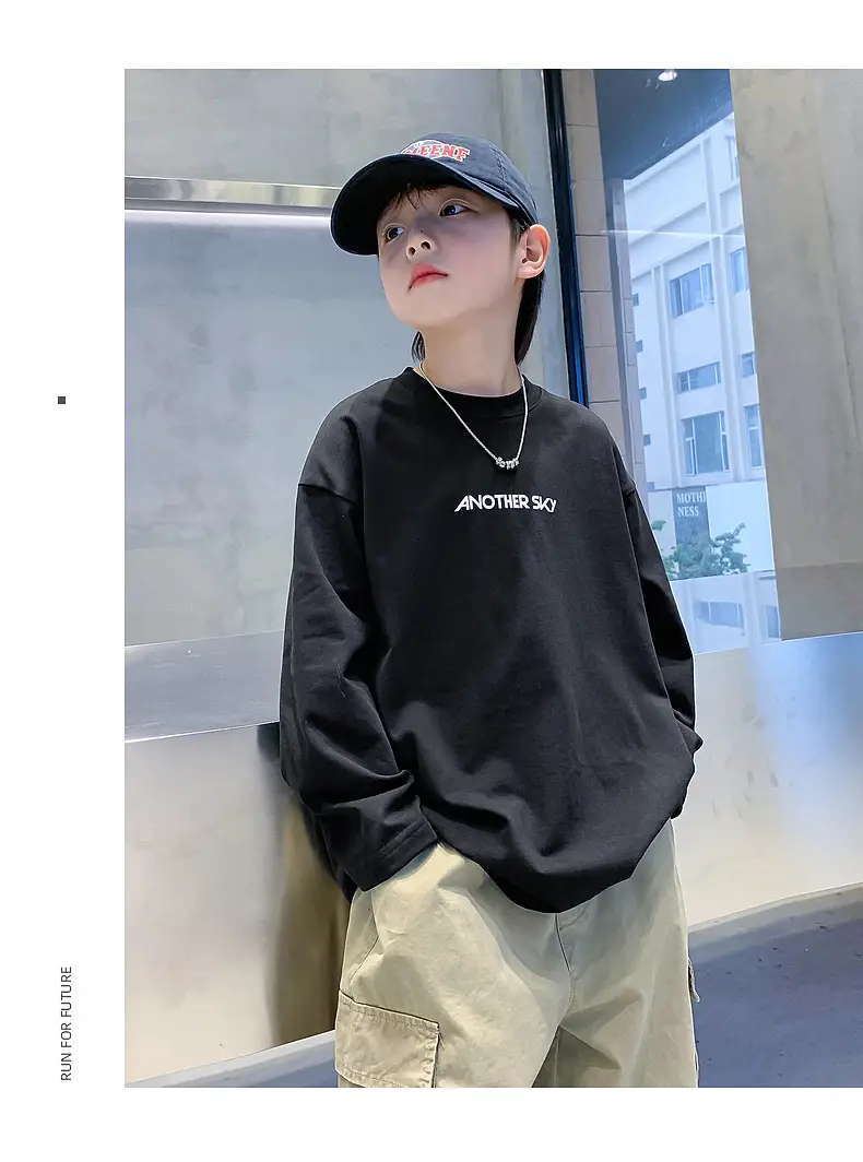 Boys Black Cotton Long Sleeve T-Shirt 2025 — feature 21