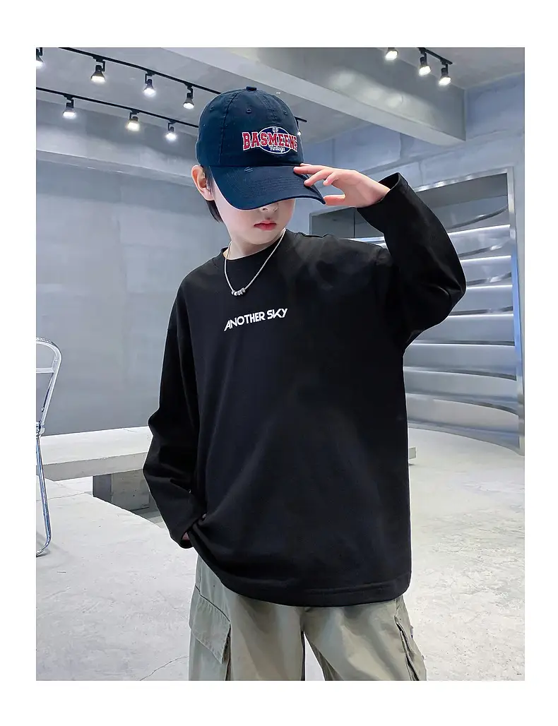 Boys Black Cotton Long Sleeve T-Shirt 2025 — feature 23