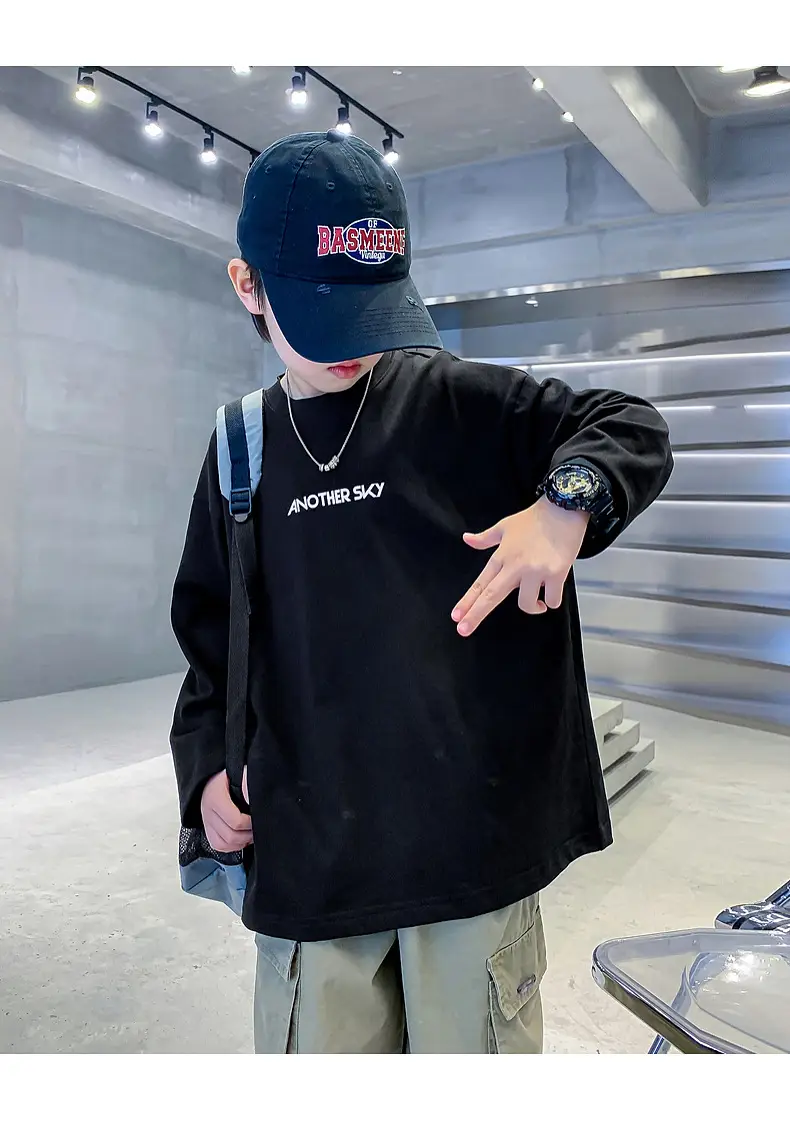 Boys Black Cotton Long Sleeve T-Shirt 2025 — feature 25