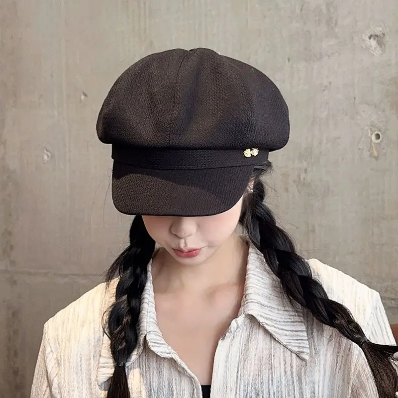 Women's 2024 New Korean Newspaper Boy Cap Duck Tongue Painter Hat - Image 6