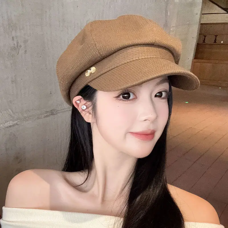 Women's 2024 New Korean Newspaper Boy Cap Duck Tongue Painter Hat - Image 7