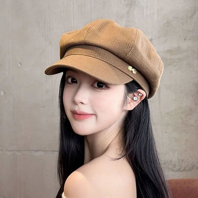 Women's 2024 New Korean Newspaper Boy Cap Duck Tongue Painter Hat - Image 8