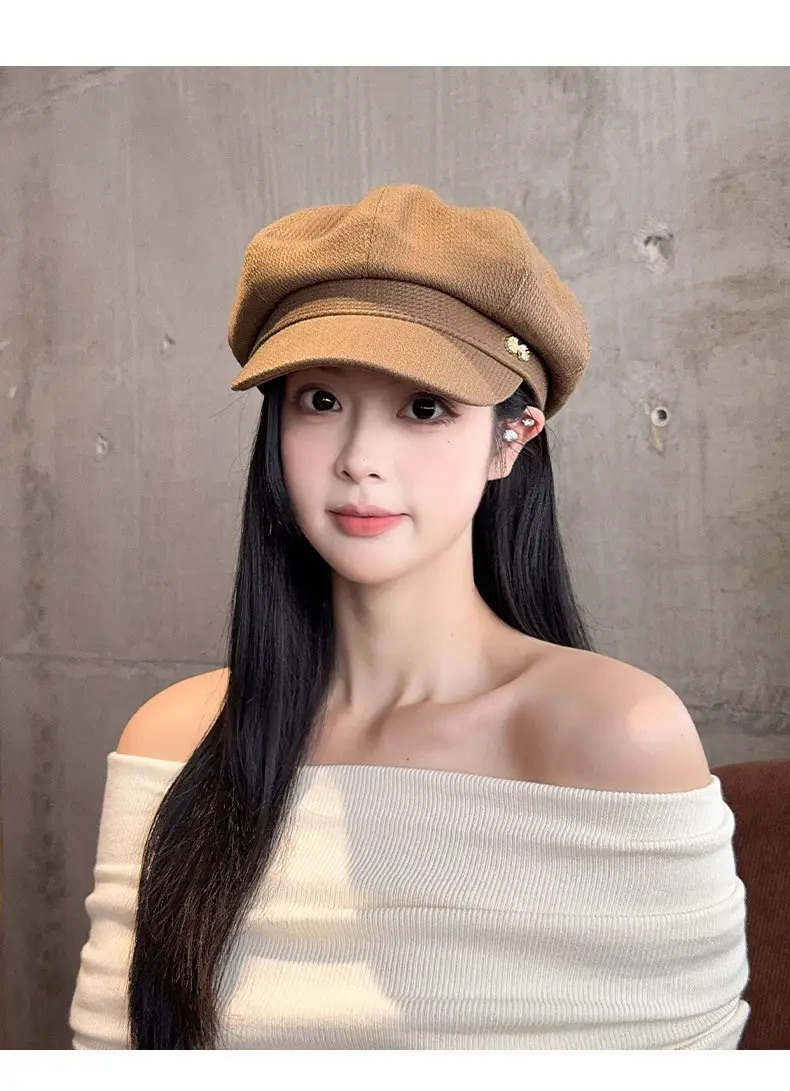 Women's 2024 New Korean Newspaper Boy Cap Duck Tongue Painter Hat — feature 13