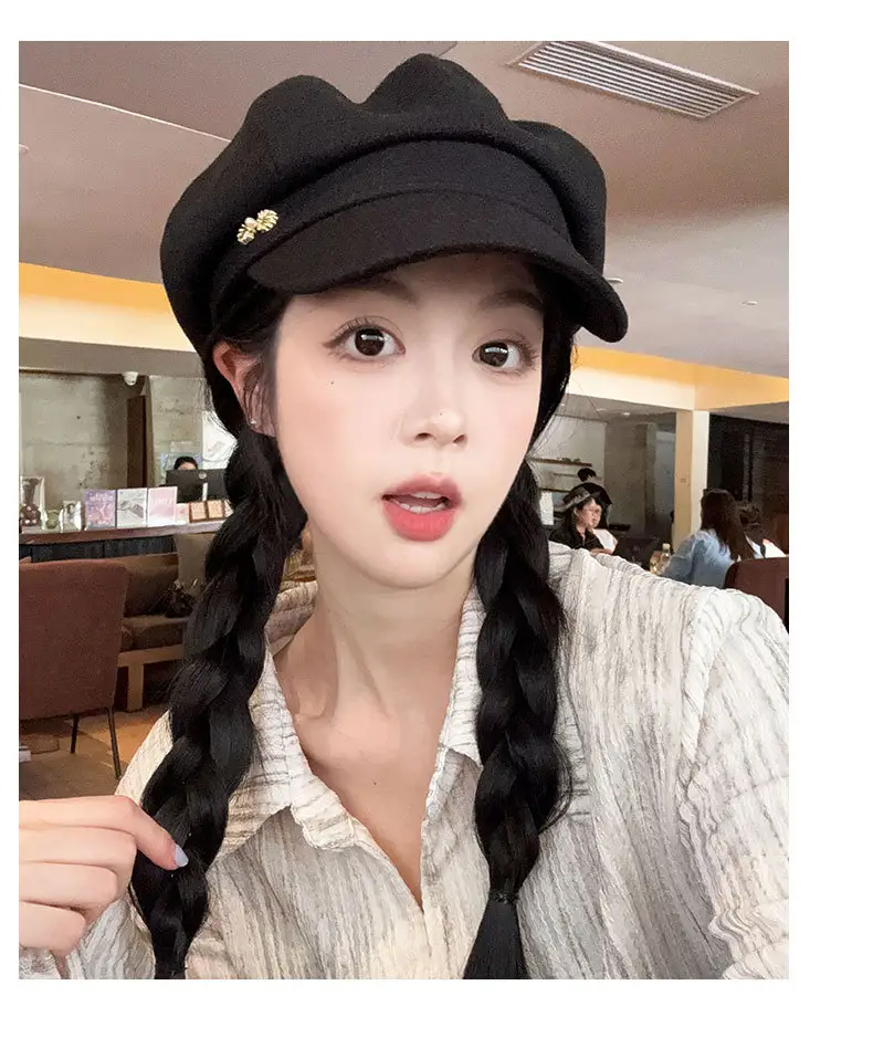 Women's 2024 New Korean Newspaper Boy Cap Duck Tongue Painter Hat — feature 15