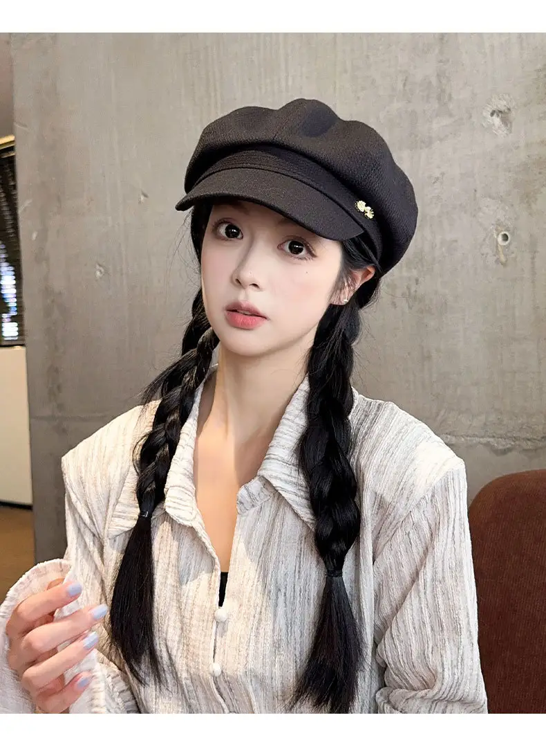 Women's 2024 New Korean Newspaper Boy Cap Duck Tongue Painter Hat — feature 17