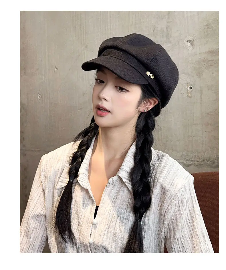 Women's 2024 New Korean Newspaper Boy Cap Duck Tongue Painter Hat — feature 18