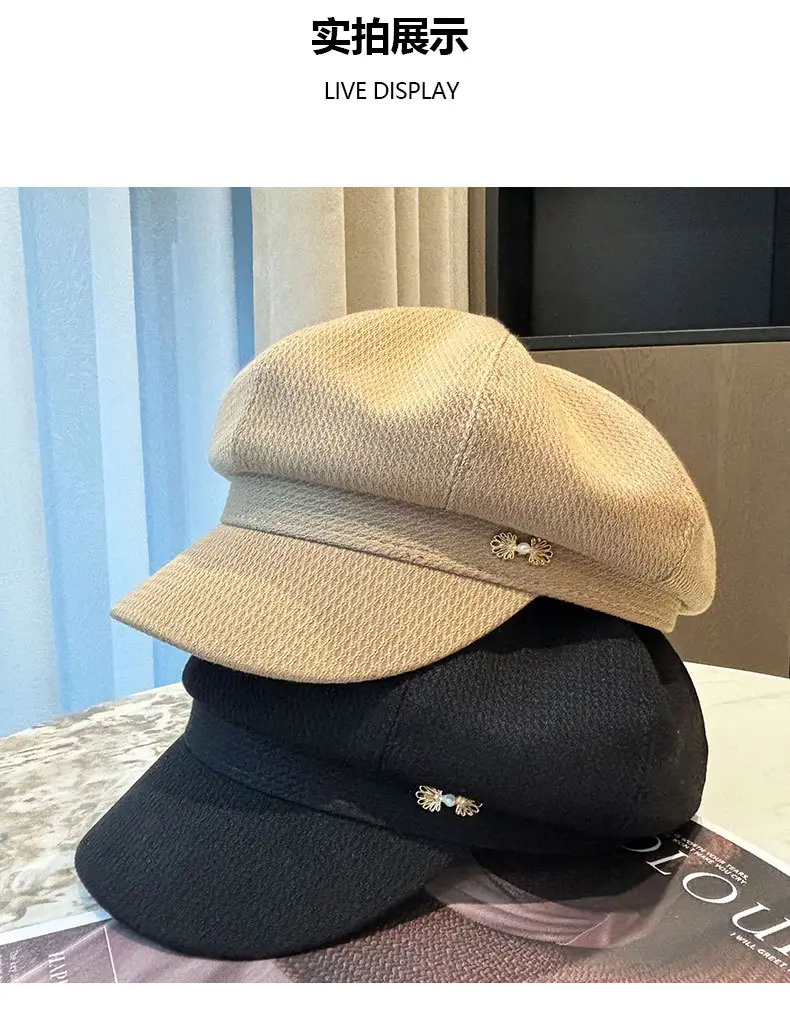 Women's 2024 New Korean Newspaper Boy Cap Duck Tongue Painter Hat — feature 19