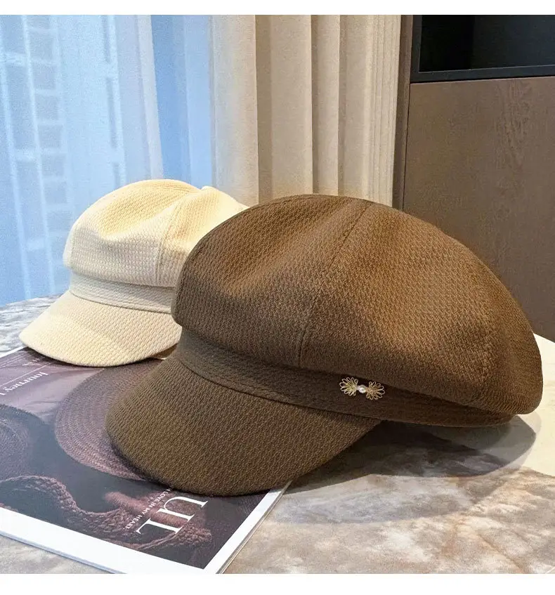 Women's 2024 New Korean Newspaper Boy Cap Duck Tongue Painter Hat — feature 20