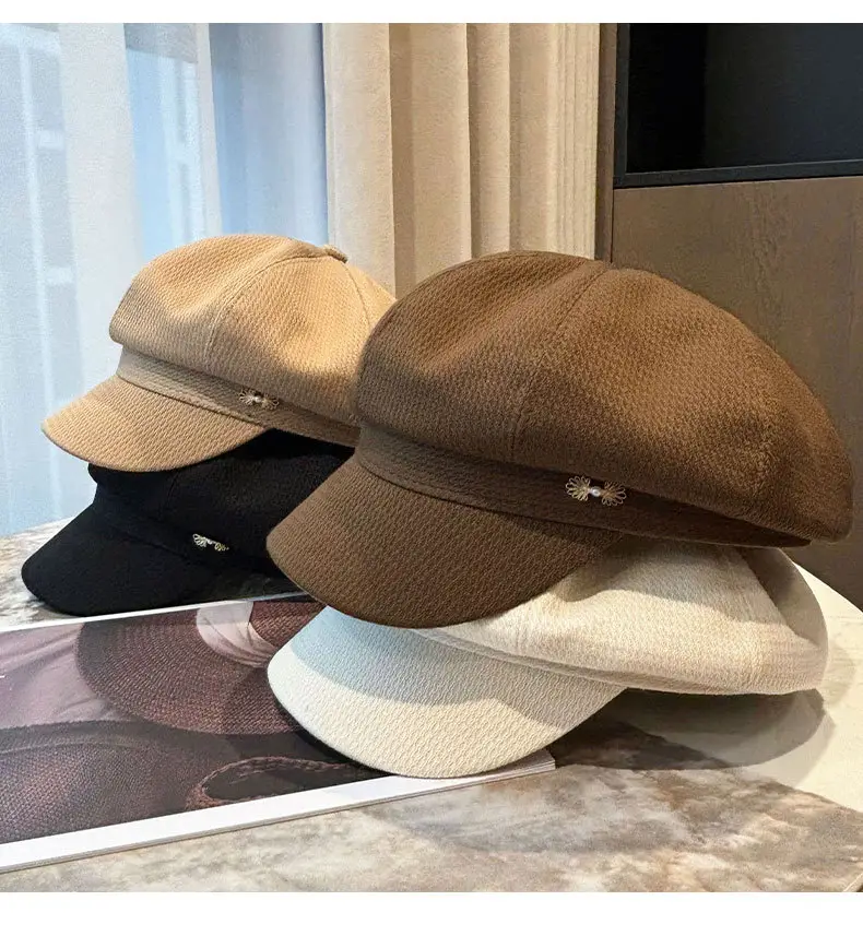 Women's 2024 New Korean Newspaper Boy Cap Duck Tongue Painter Hat — feature 21