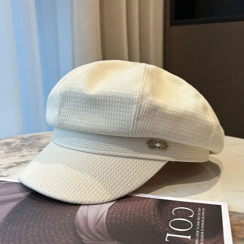 Women's 2024 New Korean Newspaper Boy Cap Duck Tongue Painter Hat - Image 2