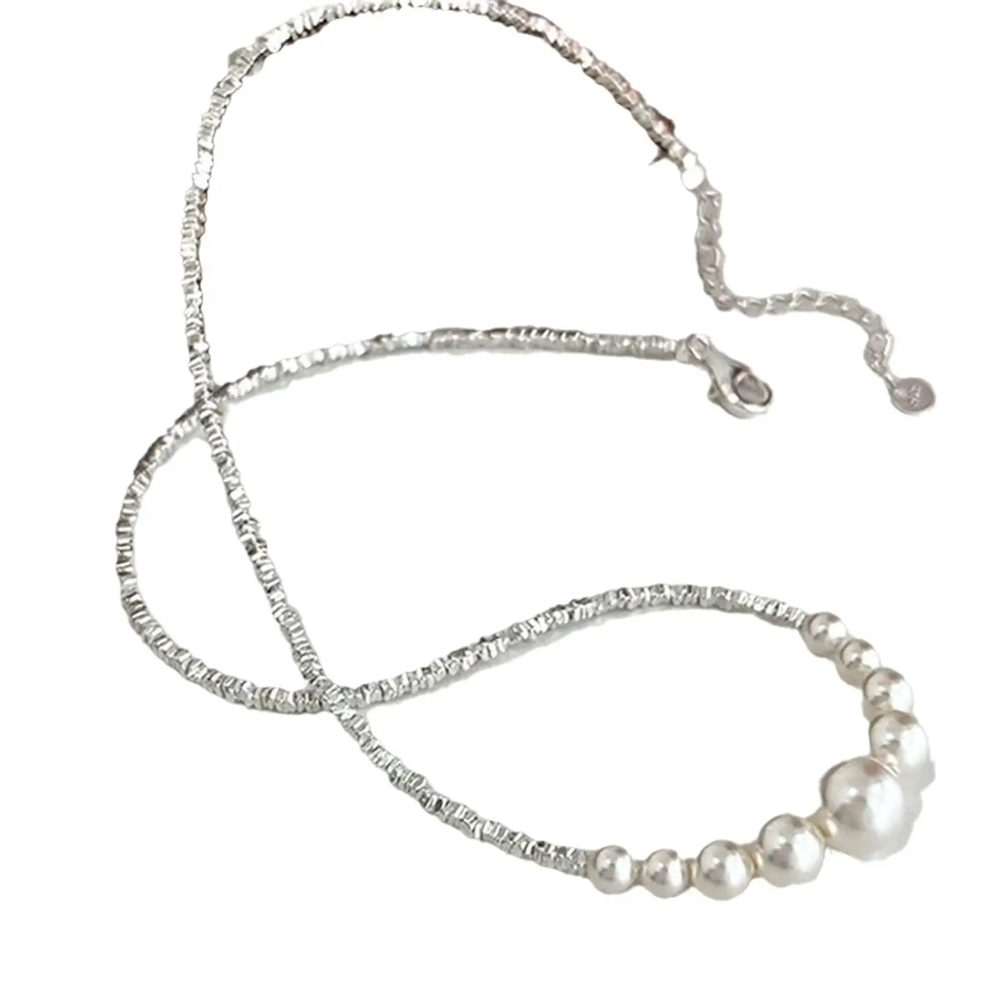 Pure Silver Pearl Necklace for Women Elegant Gift - Image 10