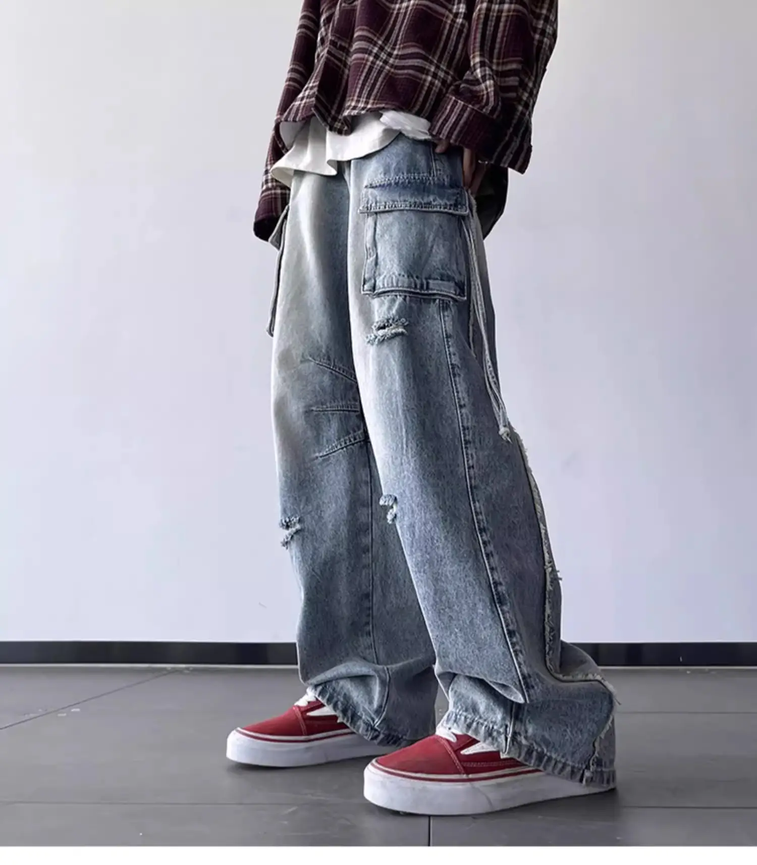 2024 Vintage Ripped Cargo Jeans for Men — feature 10
