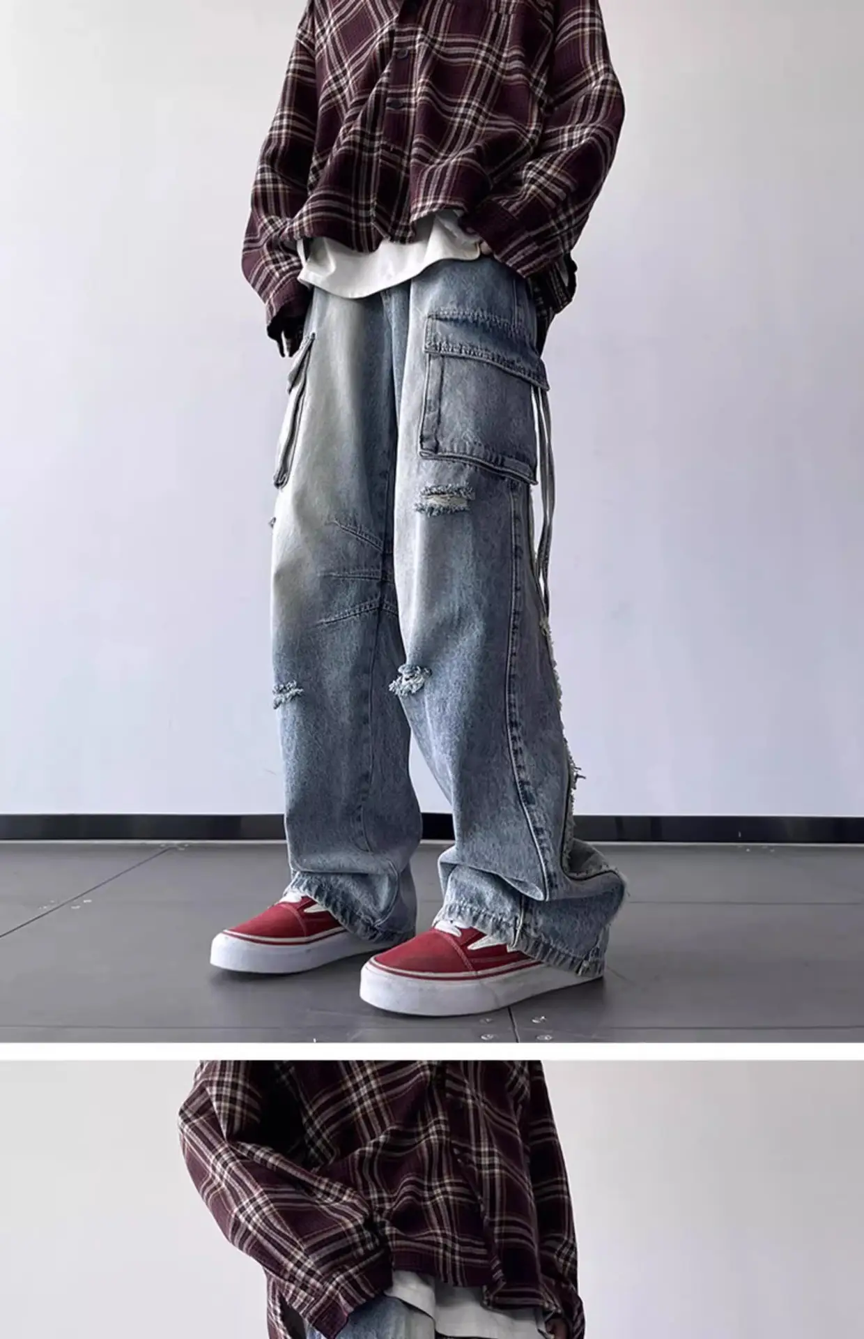 2024 Vintage Ripped Cargo Jeans for Men — feature 11