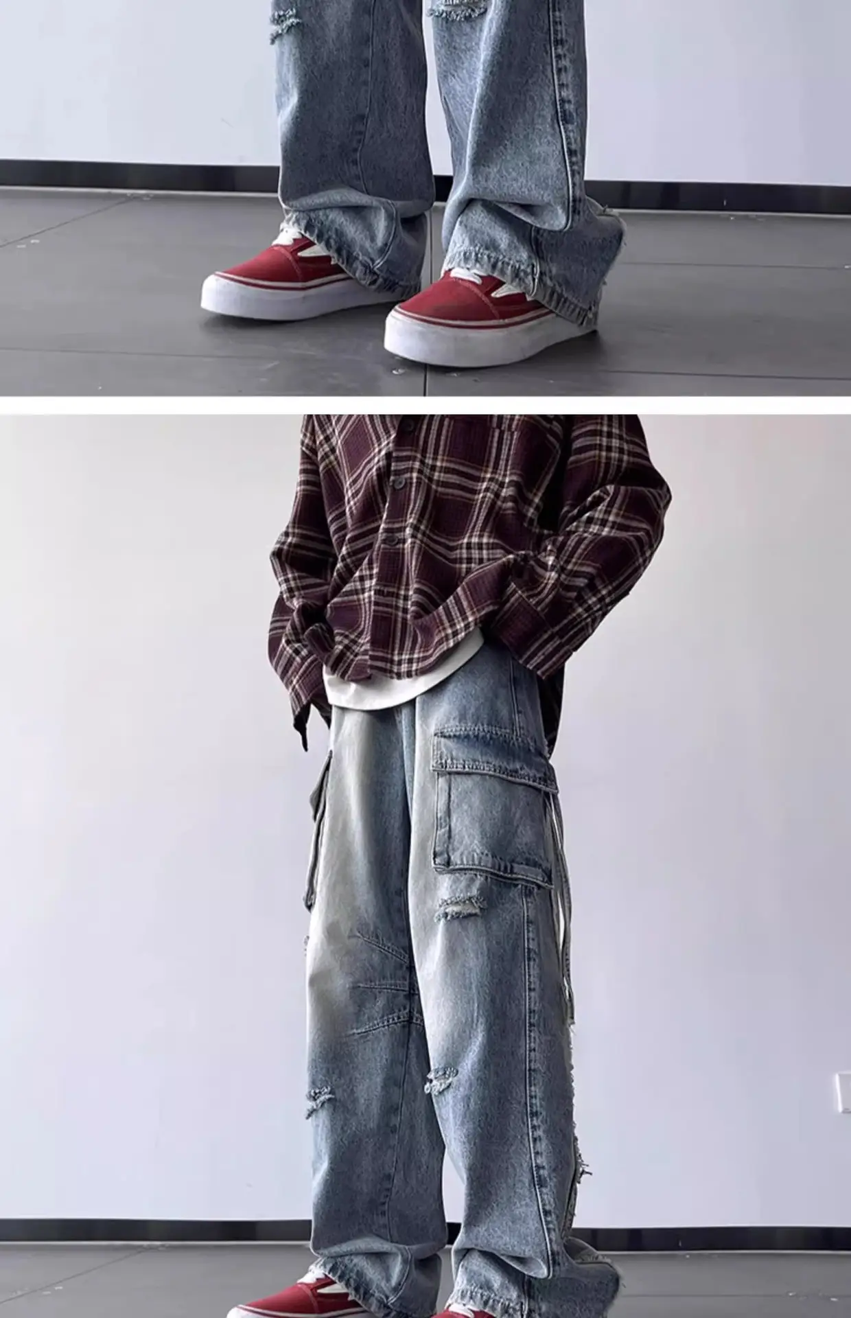 2024 Vintage Ripped Cargo Jeans for Men — feature 8