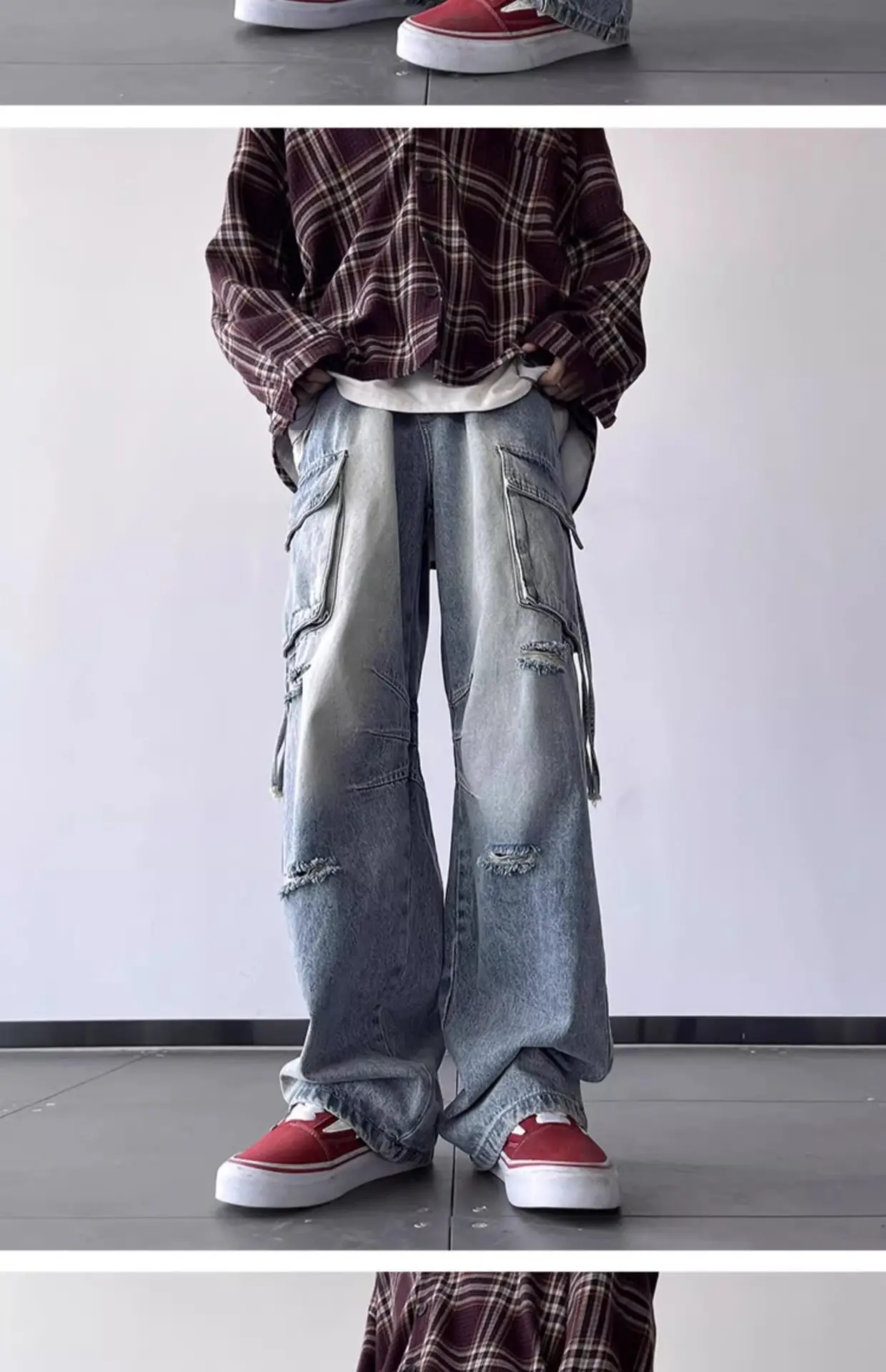 2024 Vintage Ripped Cargo Jeans for Men — feature 9