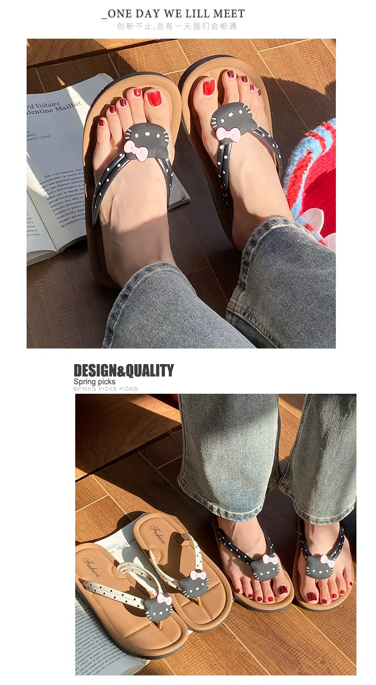 Internet Celebrity Versatile Flip-Flops Cartoon Cute Summer Outerwear Soft-Soled 2024 New Fashion Versatile Sandals — feature 10