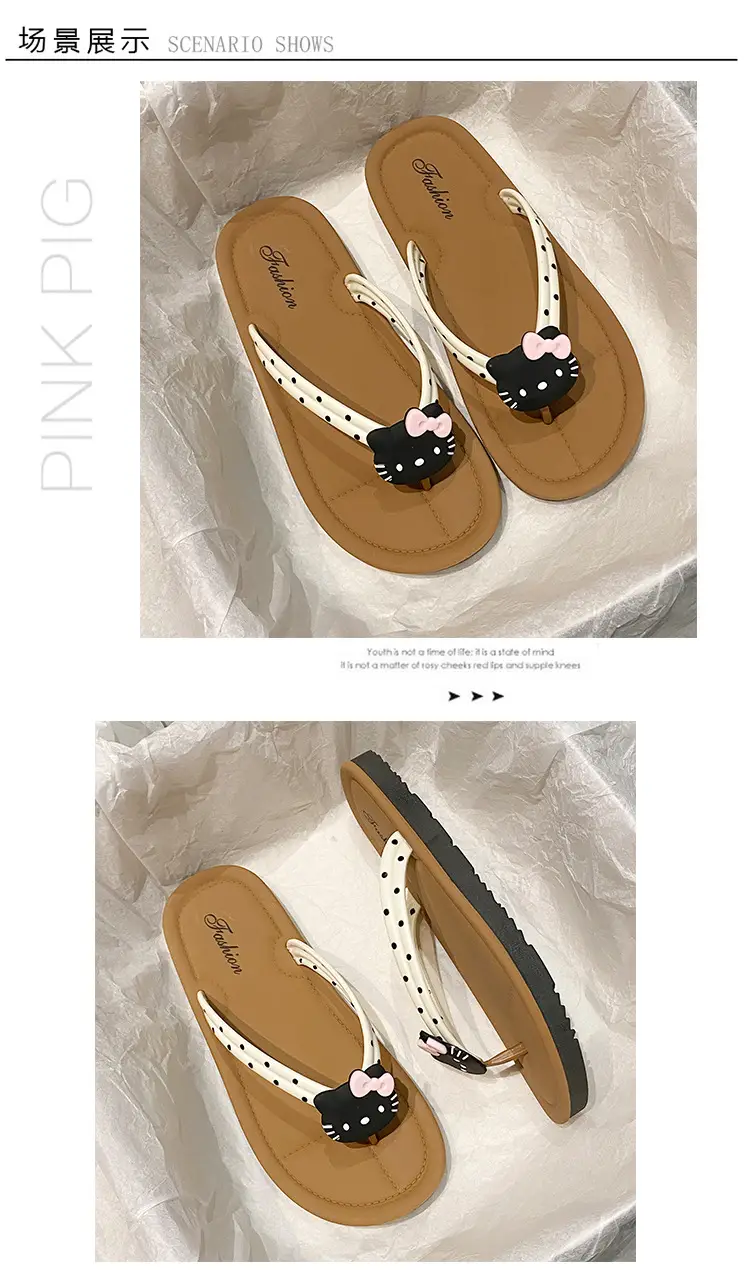 Internet Celebrity Versatile Flip-Flops Cartoon Cute Summer Outerwear Soft-Soled 2024 New Fashion Versatile Sandals — feature 11