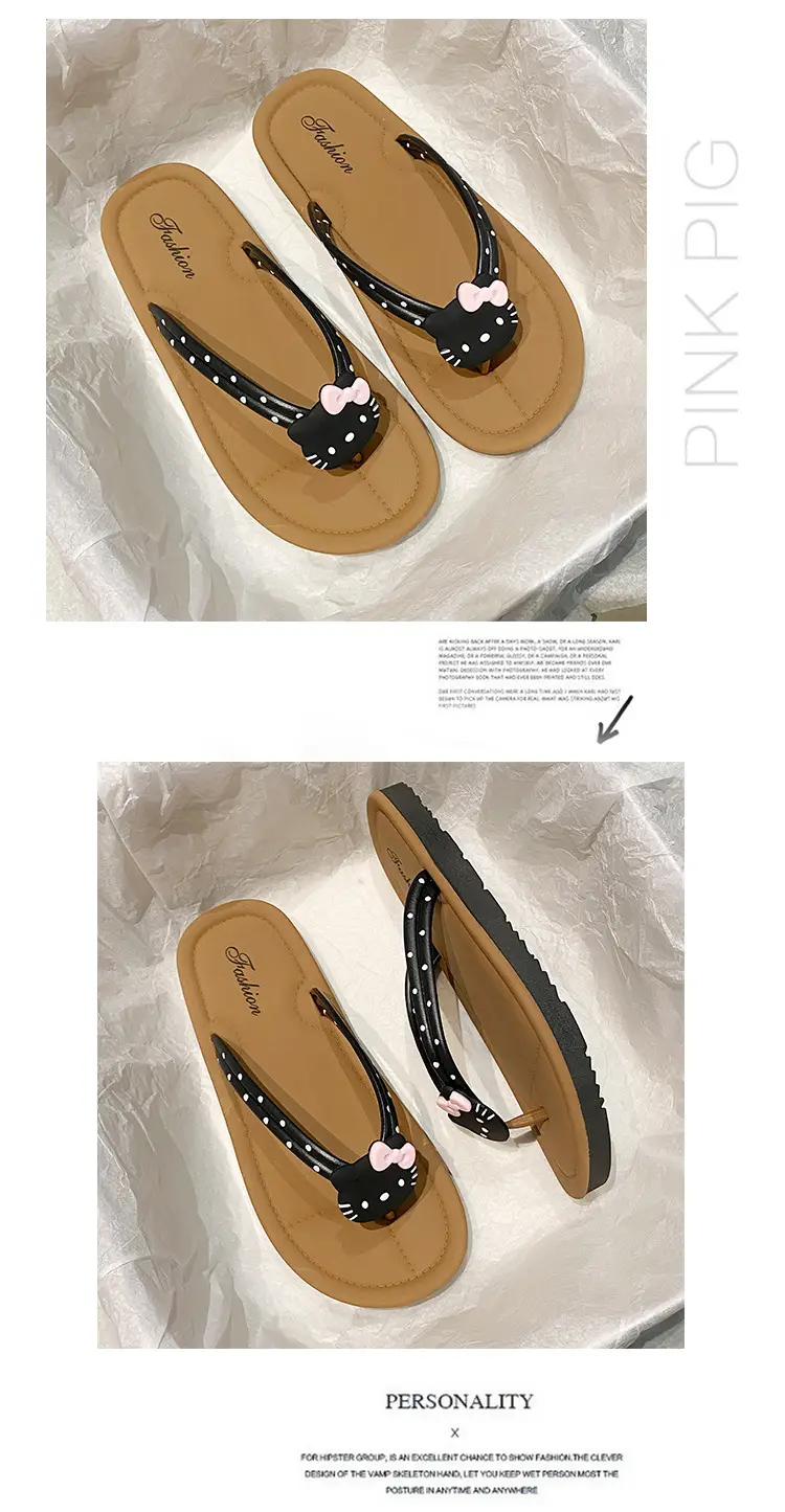 Internet Celebrity Versatile Flip-Flops Cartoon Cute Summer Outerwear Soft-Soled 2024 New Fashion Versatile Sandals — feature 12