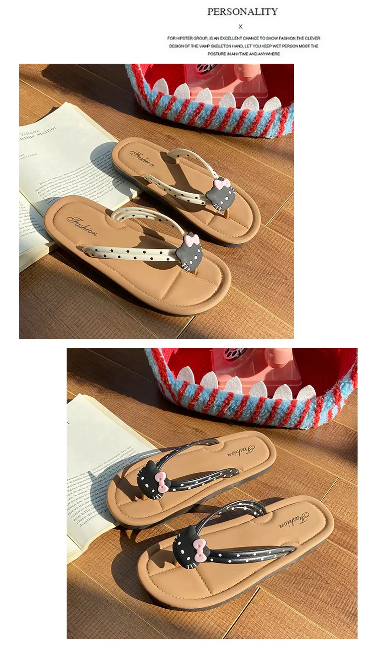 Internet Celebrity Versatile Flip-Flops Cartoon Cute Summer Outerwear Soft-Soled 2024 New Fashion Versatile Sandals — feature 14
