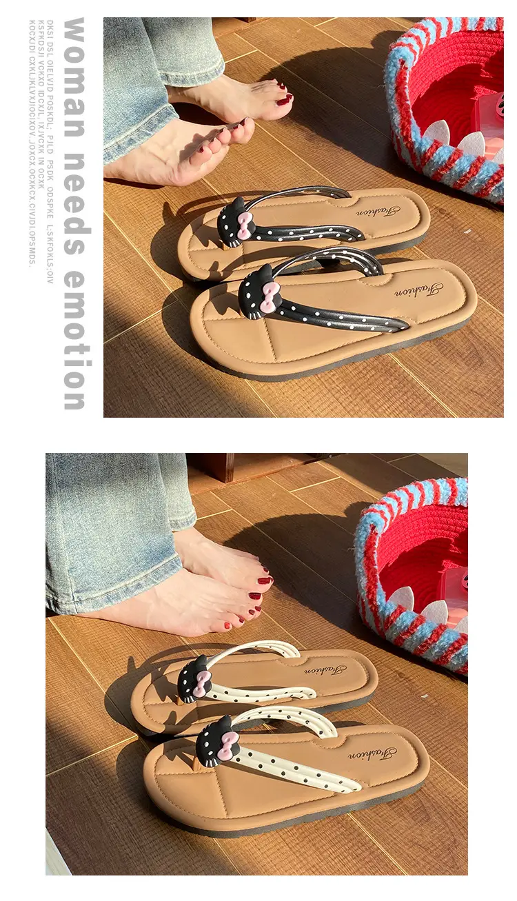 Internet Celebrity Versatile Flip-Flops Cartoon Cute Summer Outerwear Soft-Soled 2024 New Fashion Versatile Sandals — feature 2