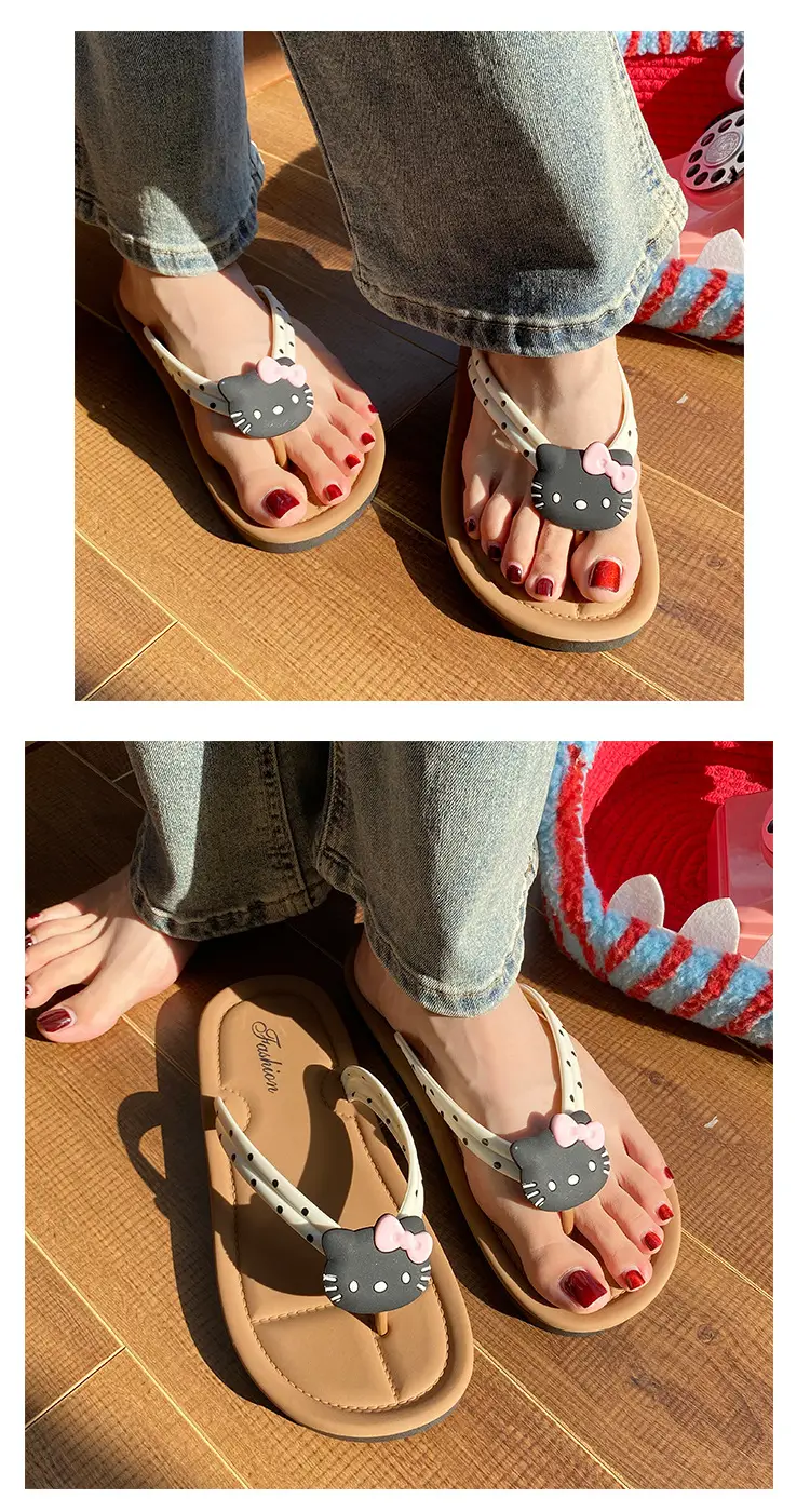 Internet Celebrity Versatile Flip-Flops Cartoon Cute Summer Outerwear Soft-Soled 2024 New Fashion Versatile Sandals — feature 4